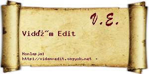 Vidám Edit névjegykártya